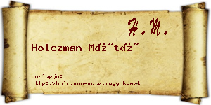Holczman Máté névjegykártya